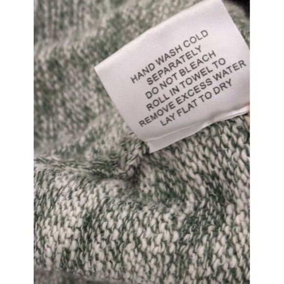 ModCloth Cardigan Sweater Open Front Green White Marled Knit Size Large - Picture 6 of 8